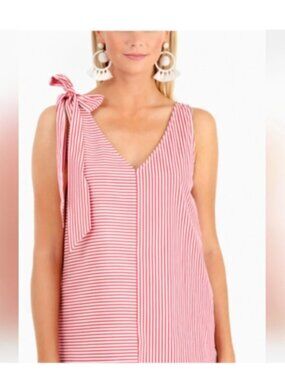 Vineyard Vines Red White Striped Bow Shoulder Tank Top Womens Sz XS